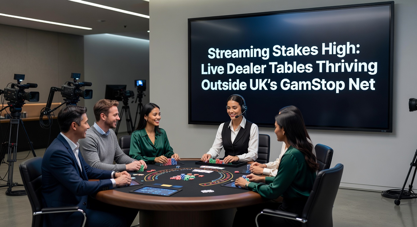 Dynamic live baccarat game in progress on a sleek offshore platform, dealer shuffling cards under studio spotlights with player bets visible on digital interface