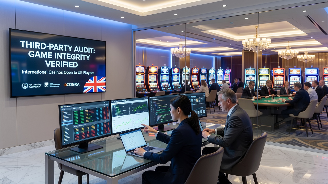 Detailed audit report documents and certification seals displayed on a casino platform dashboard